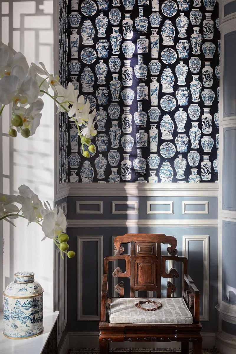 Pierre Frey Soleil Levant Qinghua Petit, Indigo