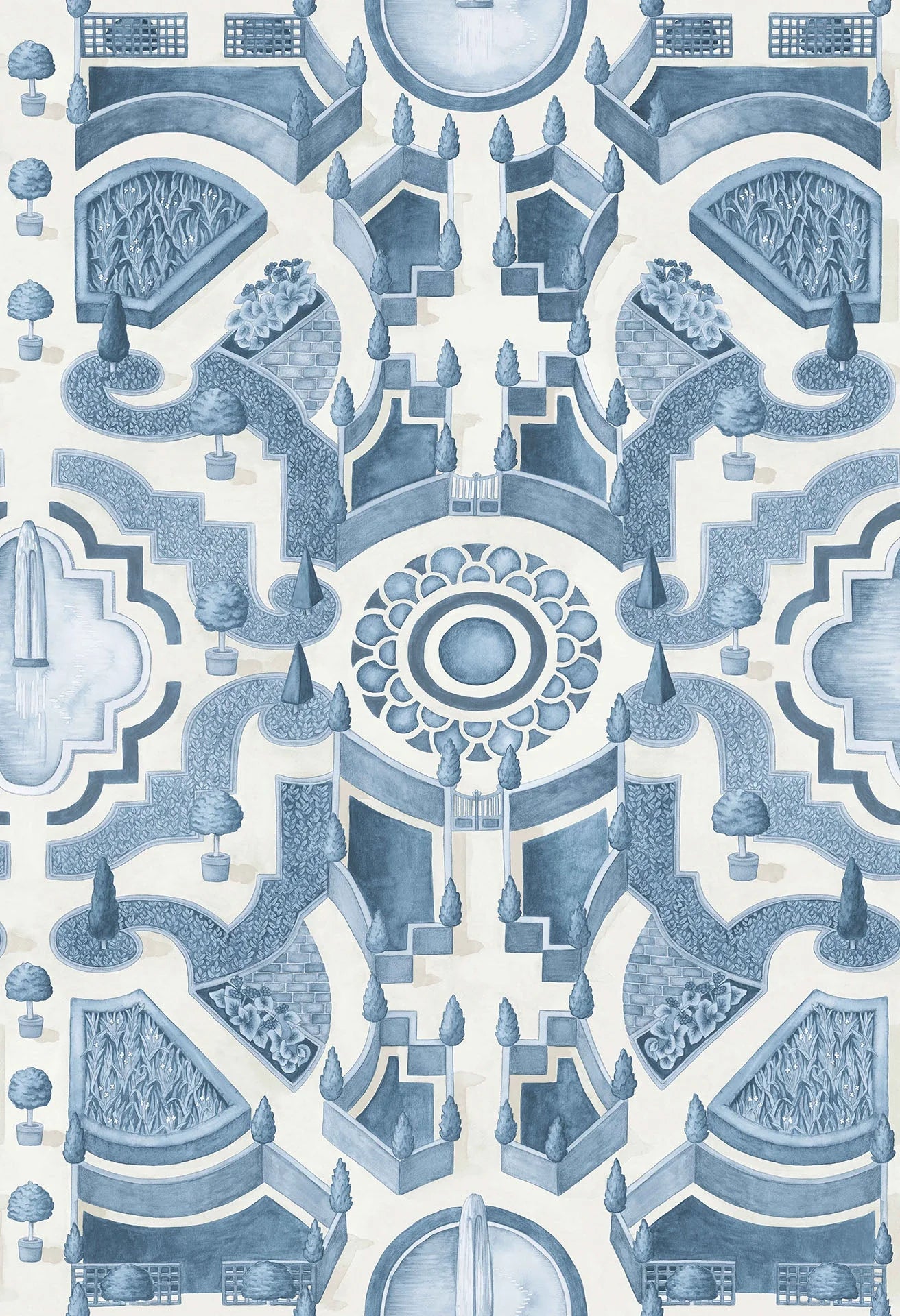 Cole & Son Botanical - Botanica, Topiary, China Blue