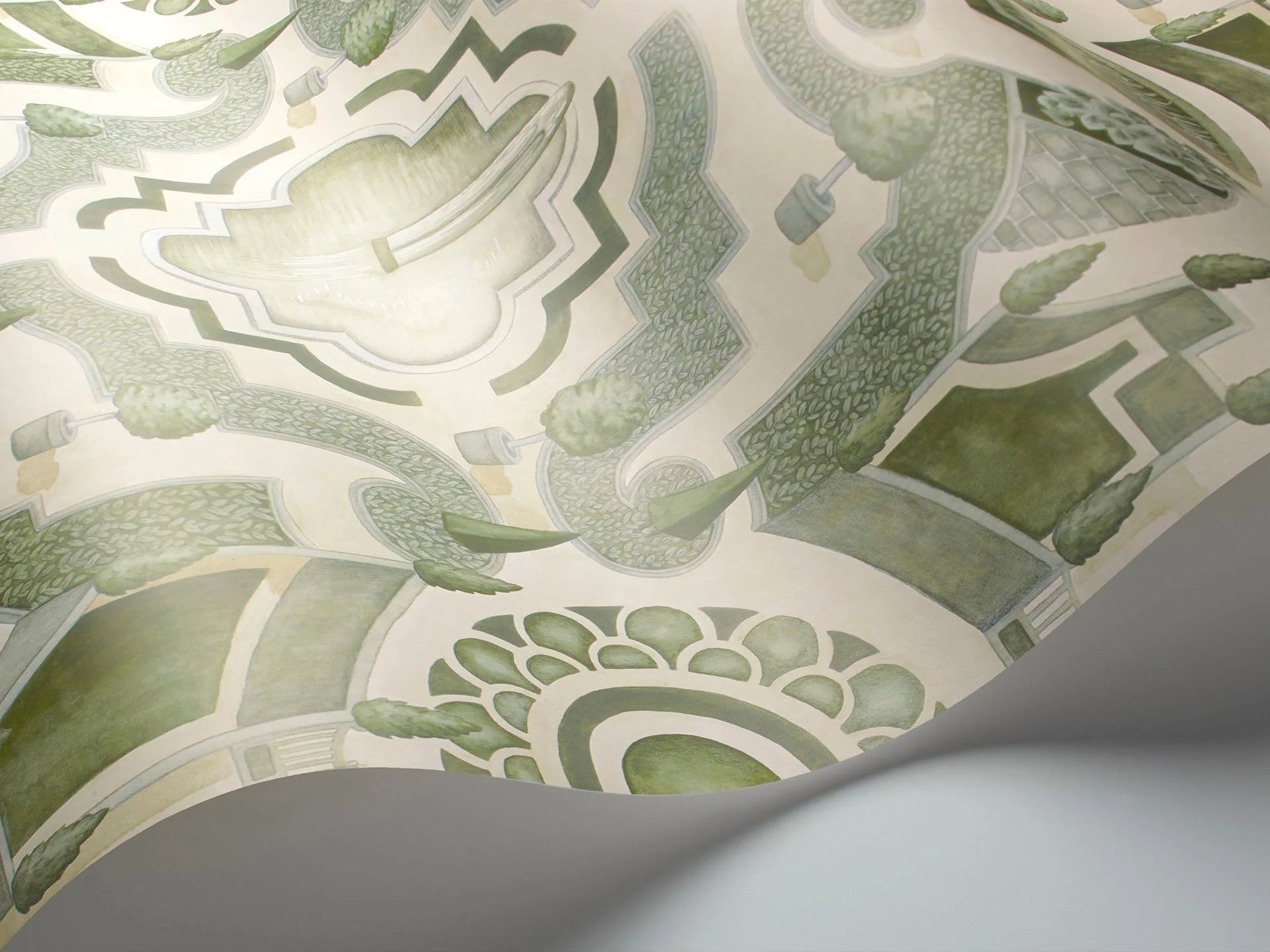 Cole & Son Botanical - Botanica, Topiary, Olive Green