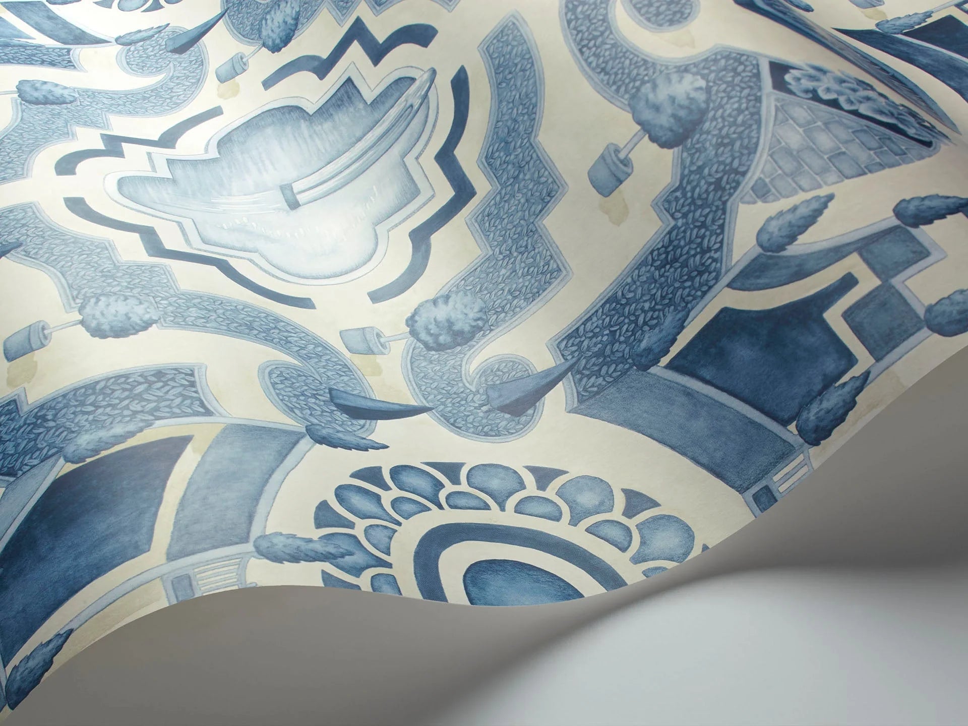 Cole & Son Botanical - Botanica, Topiary, China Blue