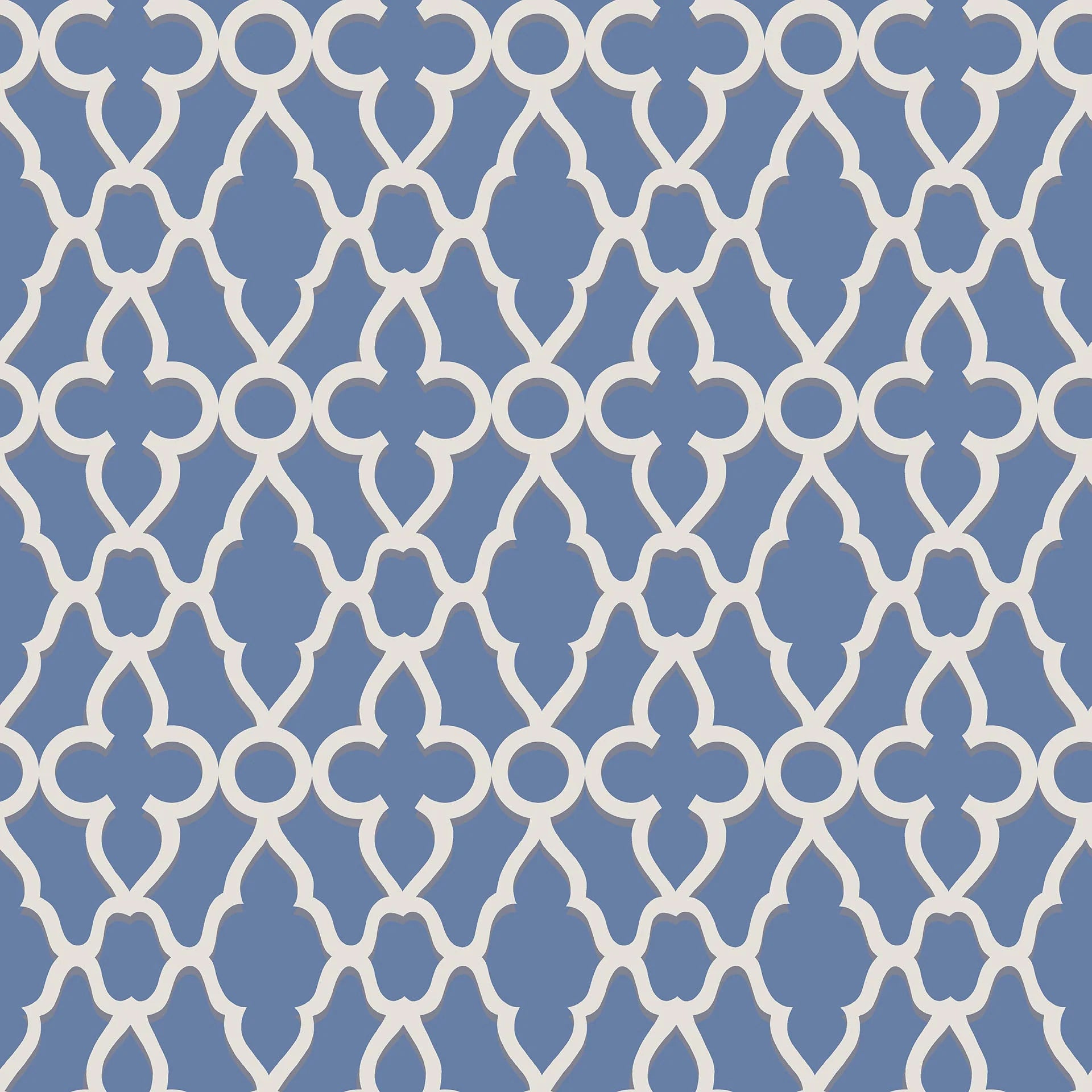 Cole & Son The Pearwood Collection.  Treillage, White on Hyacinth