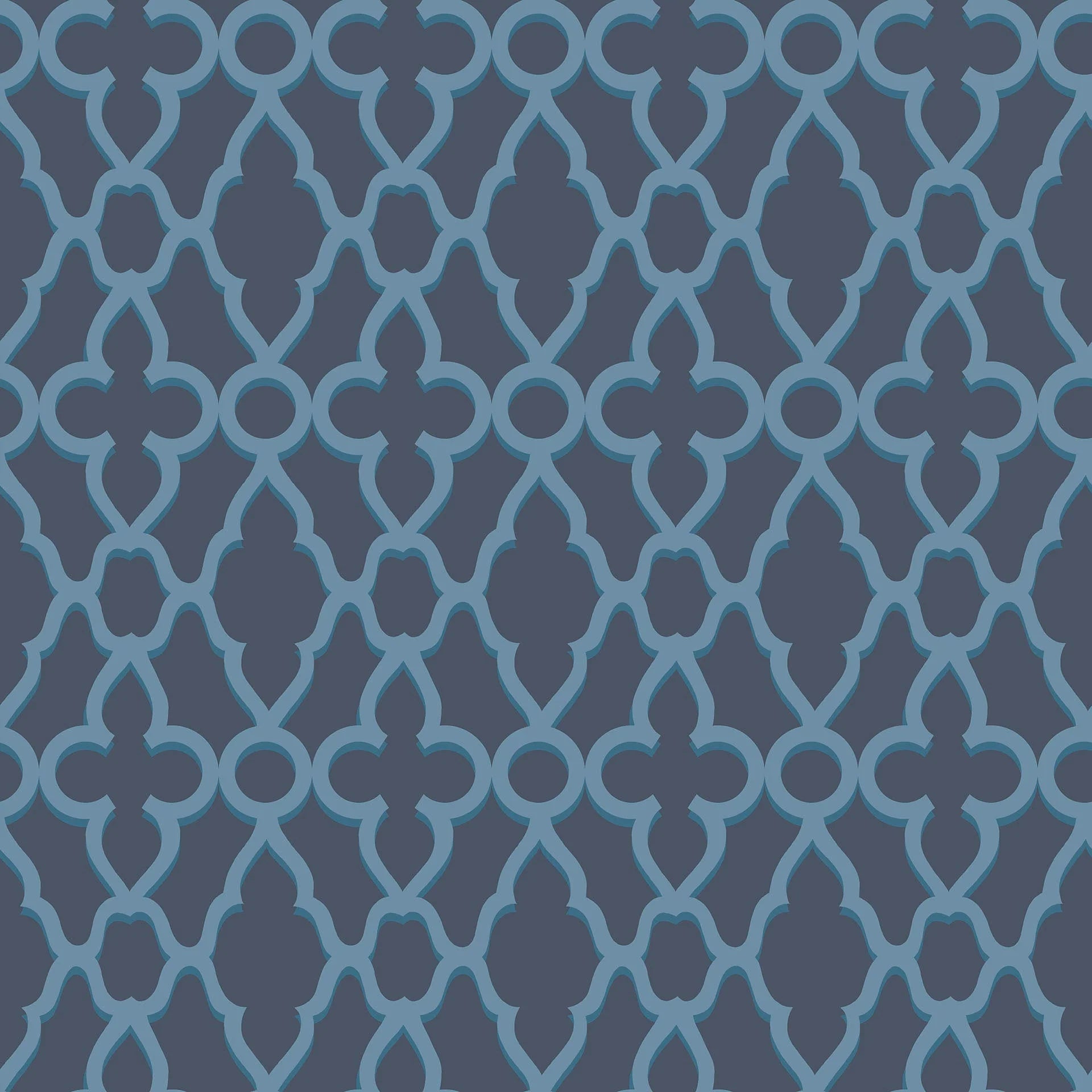 Cole & Son The Pearwood Collection.  Treillage,  Cerulean Blue on Midnight