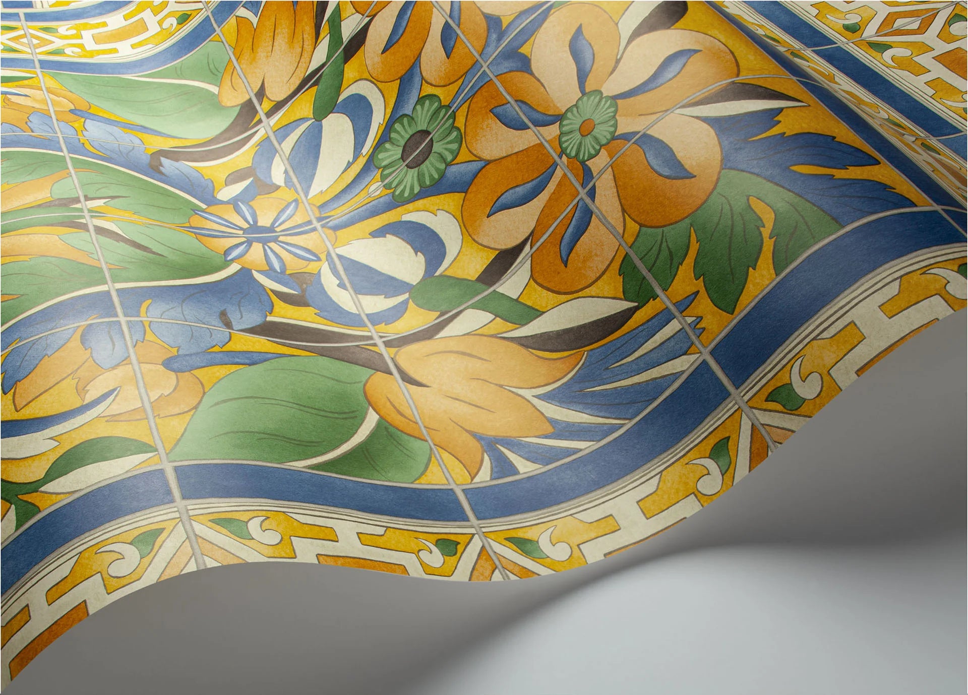 Cole & Son Seville Triana, Marigold & Hyacinth on Canary Yellow
