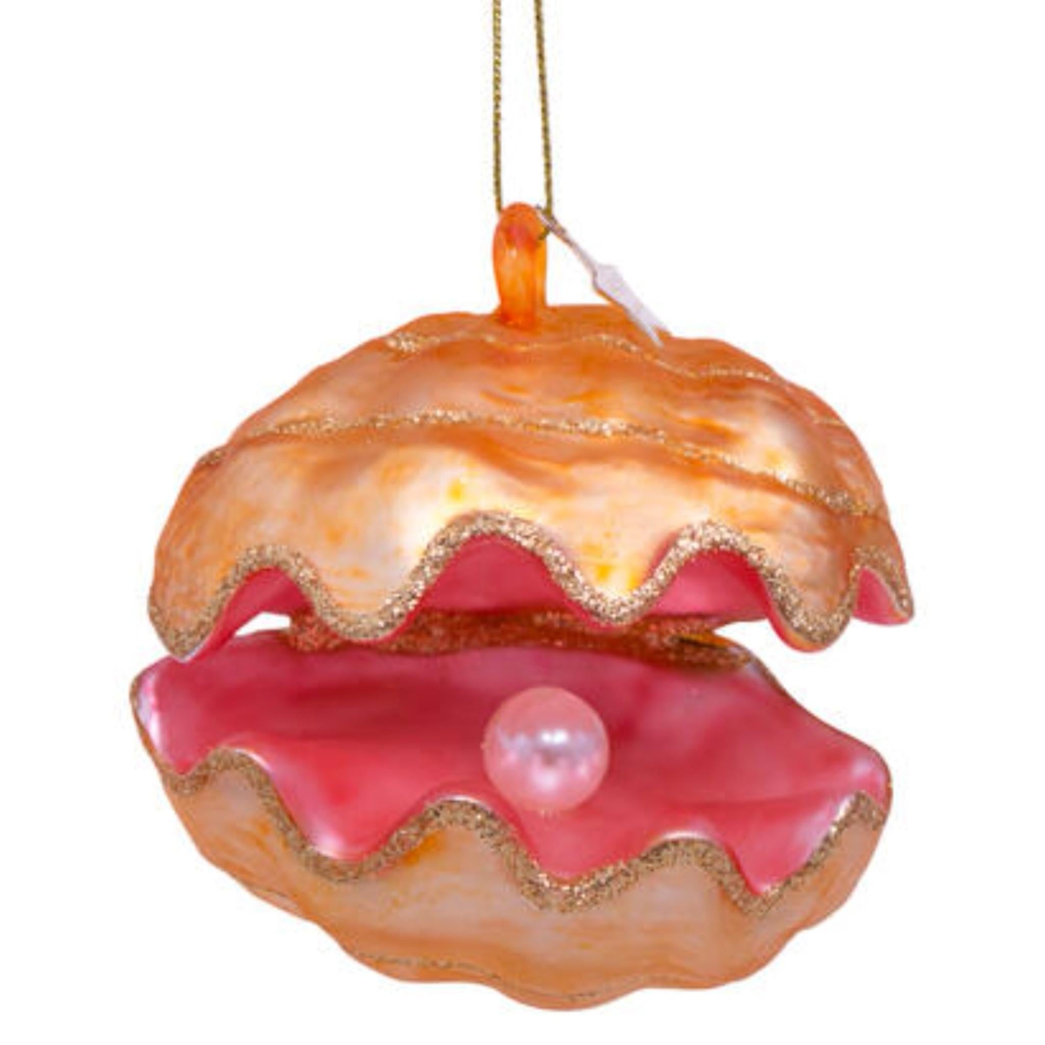 Kersthanger Oester met Parel 7cm