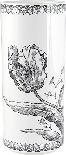 Straight Vase Tulipes Noires Medium H19.8