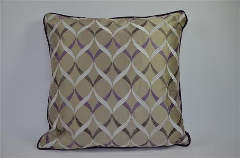 Osborne &amp; Little decorative cushion Turpan embroidered purple/ecru