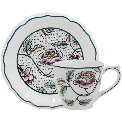 Gien Dominoté tea cup and saucer