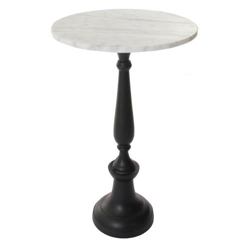 SIDE TABLE WITH WHITE MARBLE TOP LH:66 DIA:40