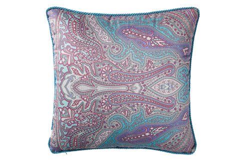 Etro sierkussen paisley licht blauw met koord (links)