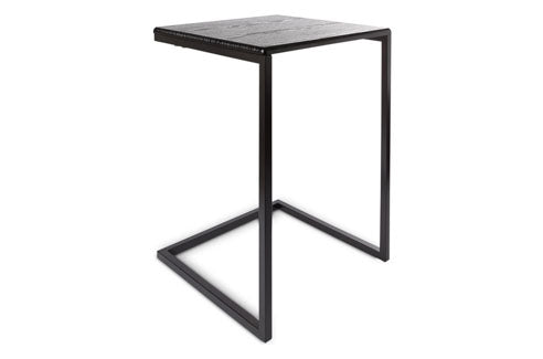 SIDE TABLE MIAMI BLACK TOP WITH METAL BASE 37X37