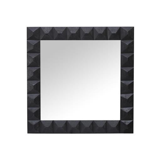 PTMD Mirror Twinn Black Mango Wood 100x100