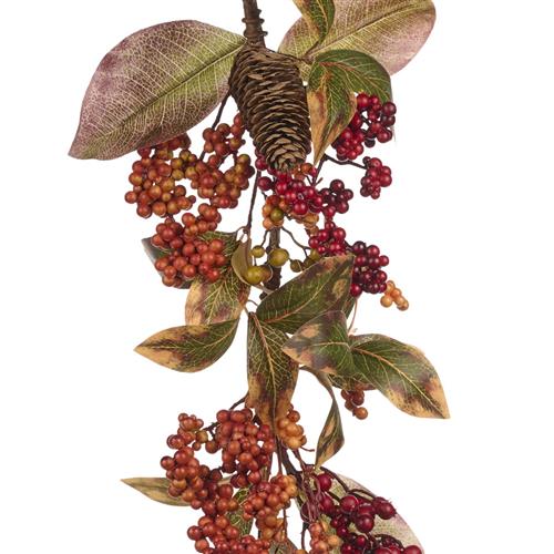 Garland with berries and autumn leaves 150cm