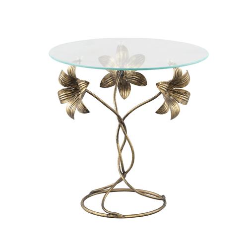 Side table Charisa flower gold Dia30xH31