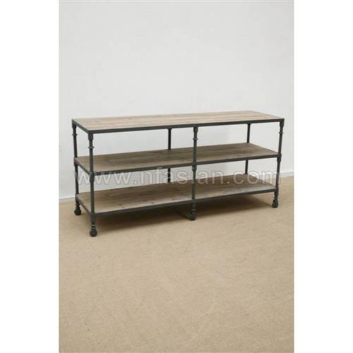 Console Large with Wheels Metal 3 Shelves