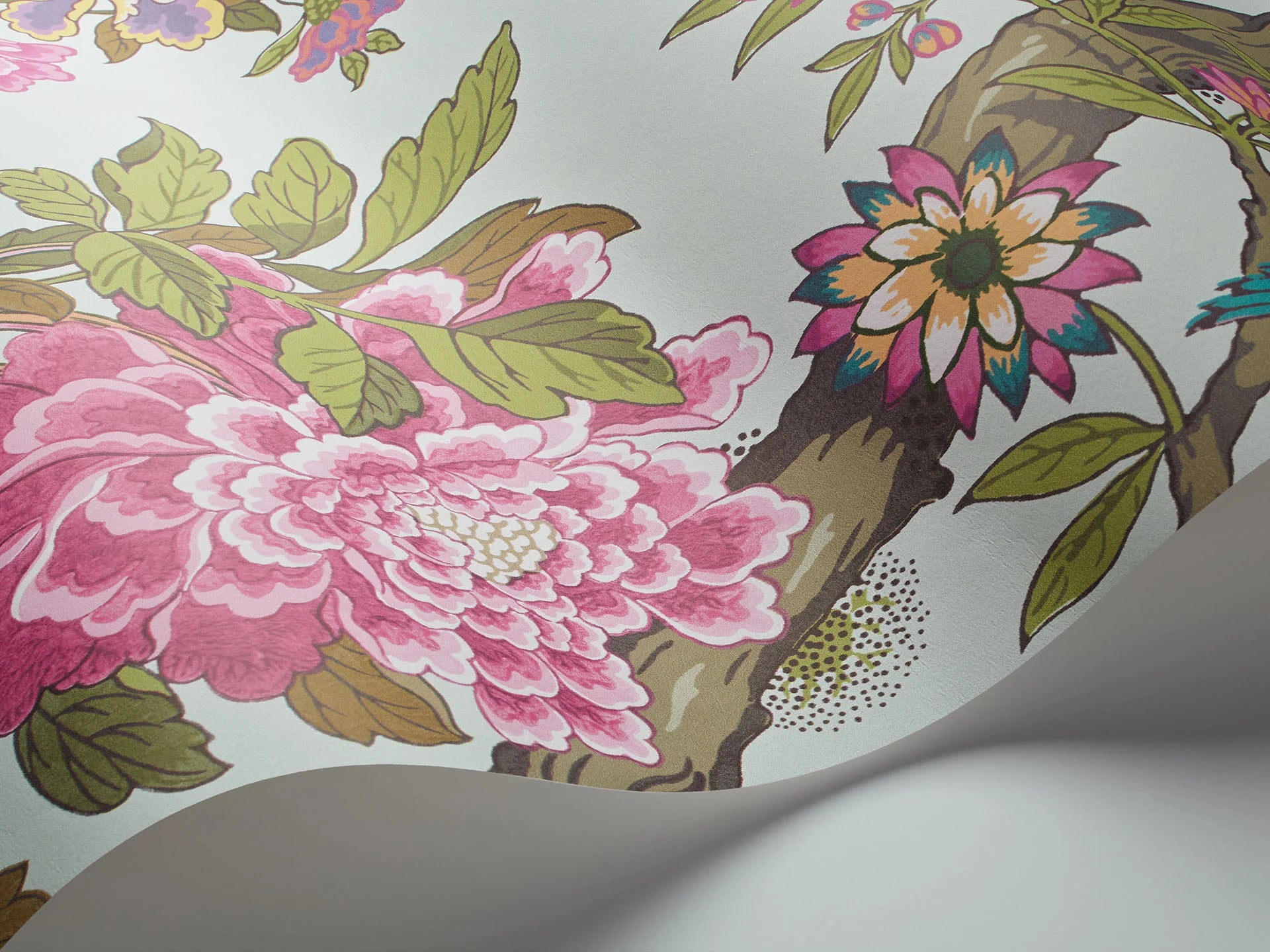 Cole & Son Folie Fontainebleau, Multi on Duck Egg