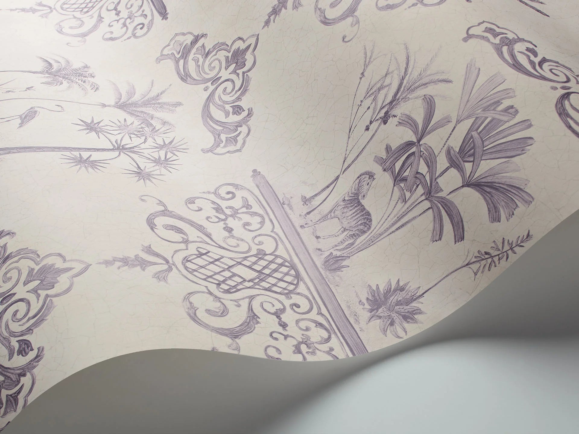 Cole & Son Folie Rousseau, Mulberry on White