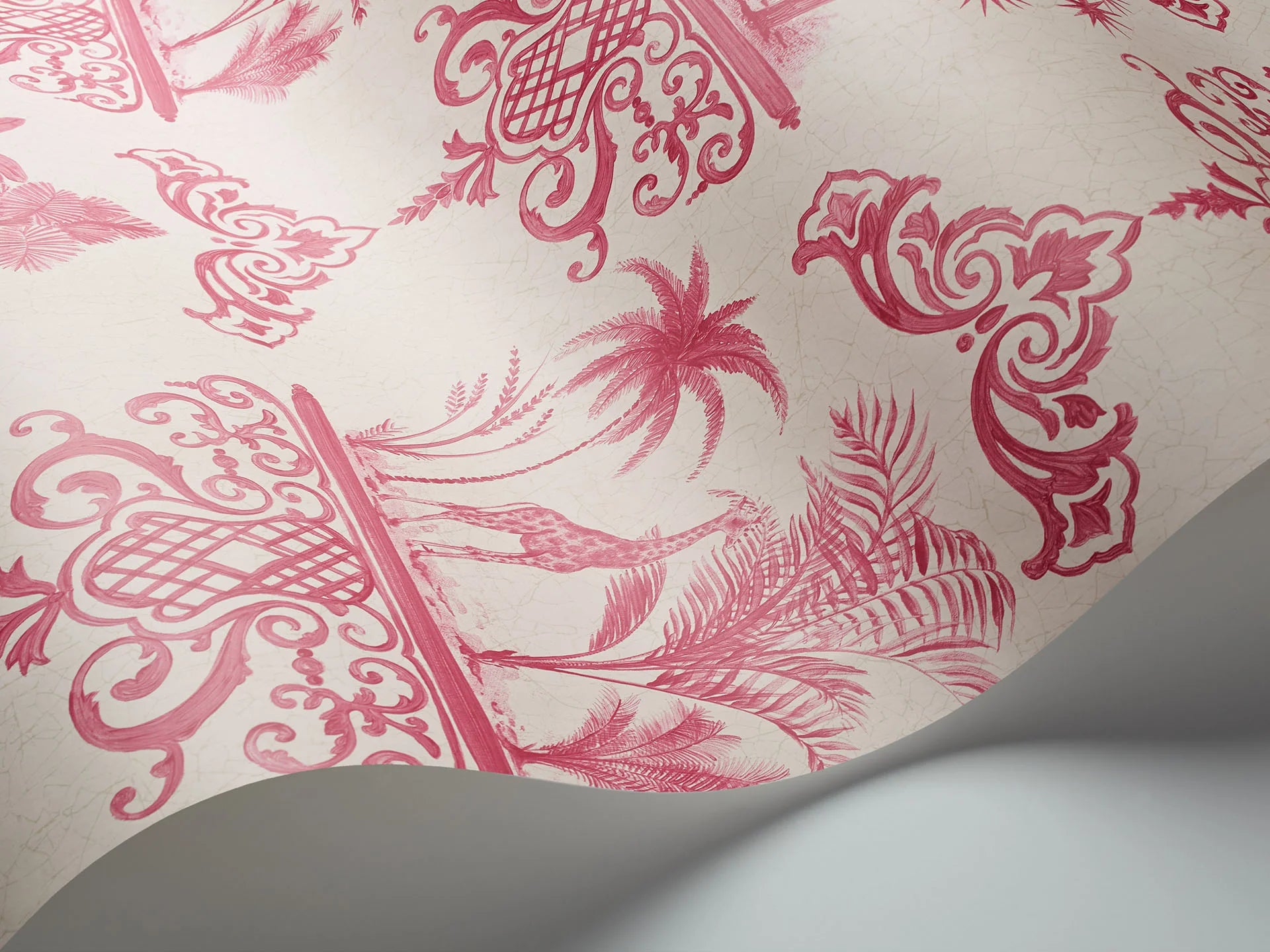 Cole & Son Folie Rousseau, Fuchsia on White