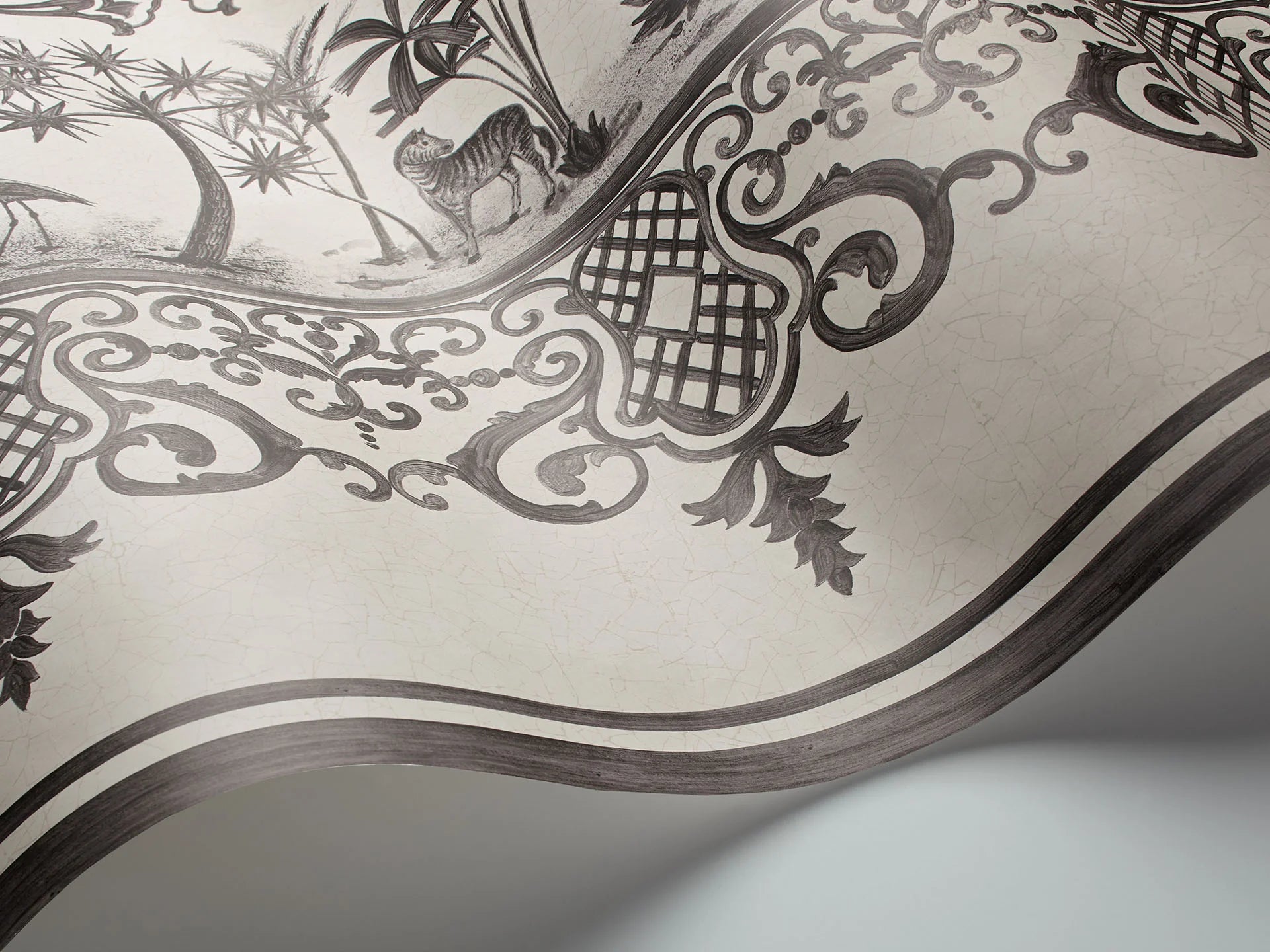 Cole & Son Folie Rousseau Border, Soot on Snow