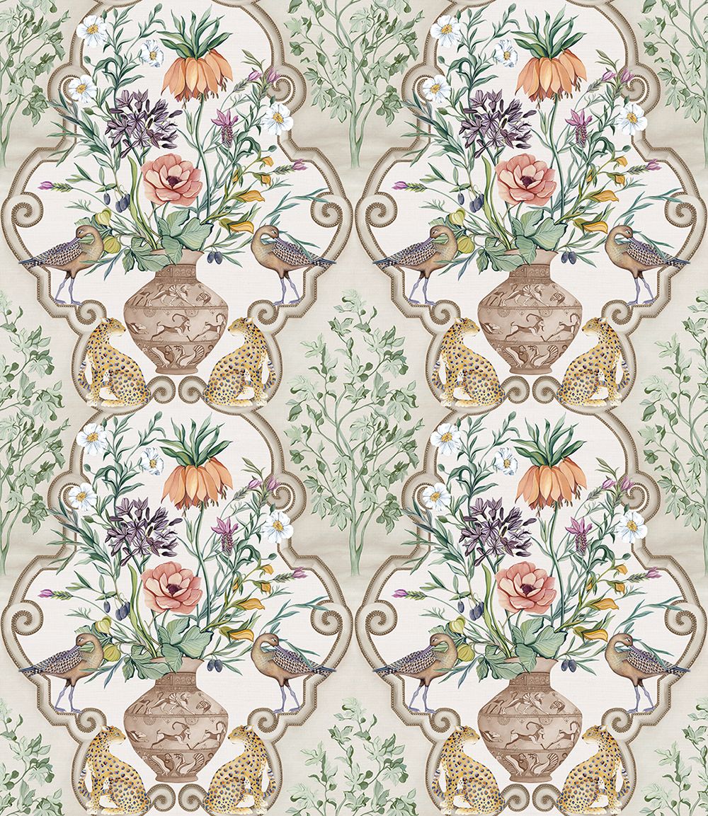 Osborne & Little Ananda Sundara, Linen / Coral