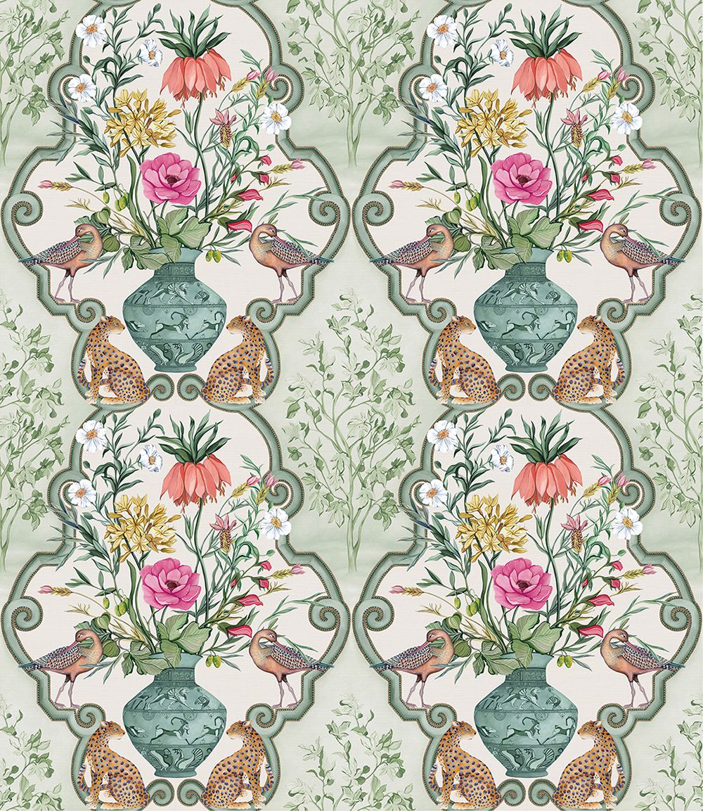 Osborne & Little Ananda Sundara, Sage / Pink