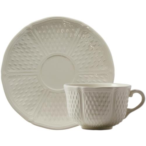 Gien Pont aux Choux breakfast cup and saucer white