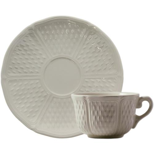 Gien Pont aux Choux Coffee/Tea cup and saucer white
