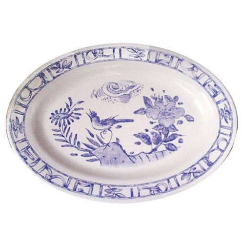 Gien Oiseau Bleu ovale schaal