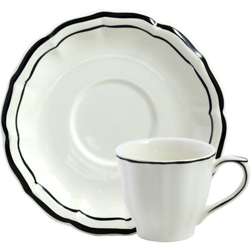 Gien Tea/Coffee Cup &amp; Saucer US Filet Manganese