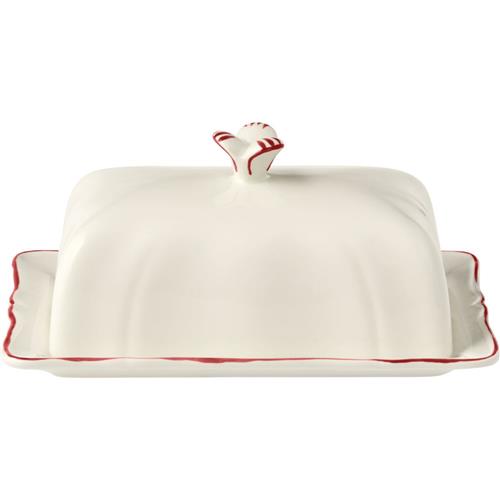 Gien Filet Rouge Butter Dish