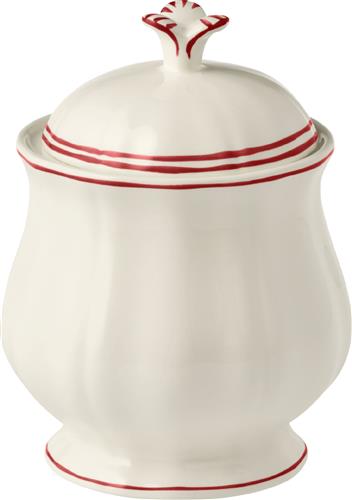 Gien Sugar Bowl Filet Rouge