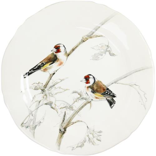 Gien Breakfast plate Les Oiseaux de la Foret Goldfinch