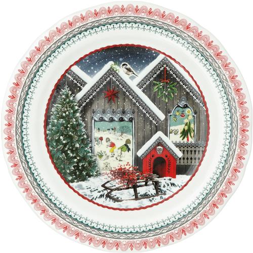 Gien Kerstbord 2025 Noël Chalet 22,4cm