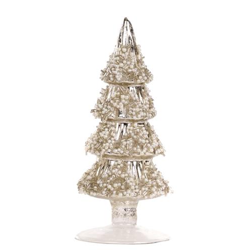 Christmas tree ornament champagne/silver small 23cm