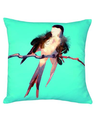 Throw pillow JP Gaultier bird blue