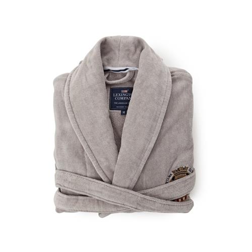 BADJAS GRIJS VELOURS MET EMBLEEM LARGE