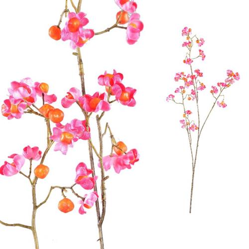 Branch flowers pink orange 92cm