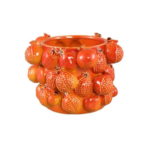 PTMD Pot met granaatappeltjes oranje 17cm