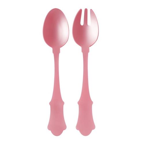 SALAD CUTLERY ACRYLIC HONORINE BABY PINK (SET)