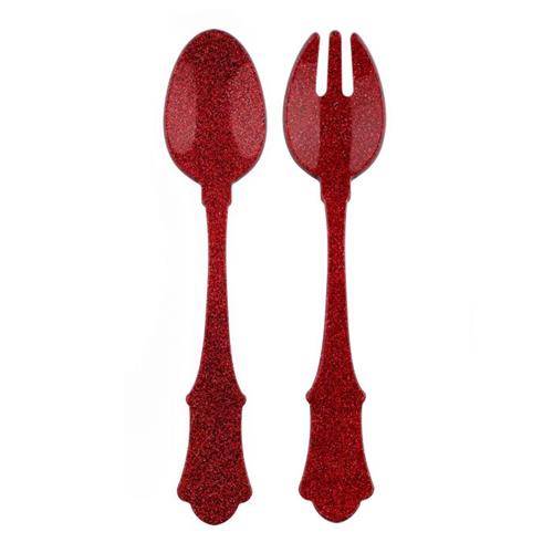 SALAD CUTLERY ACRYLIC HONORINE RED (SET)