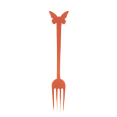 CAKE FORK ACRYLIC BUTTERFLY ORANGE