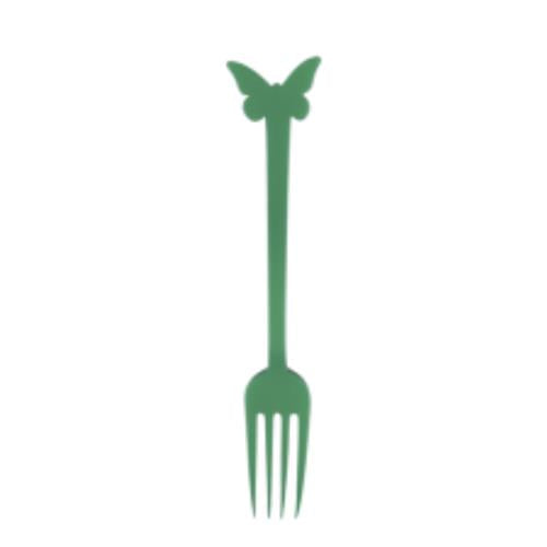 CAKE FORK ACRYLIC BUTTERFLY GREEN