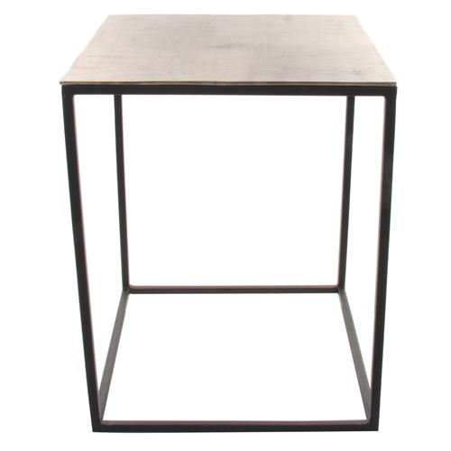 SIDE TABLE SQUARE METAL GOLD LEAF H: 50 CM D: 40 CM