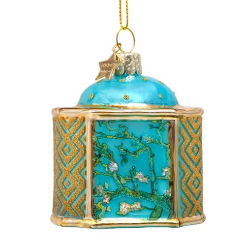 Christmas pendant Tea box Van Gogh almond blossom H10