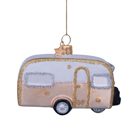 Kersthanger Caravan Goud/Wit 7cm