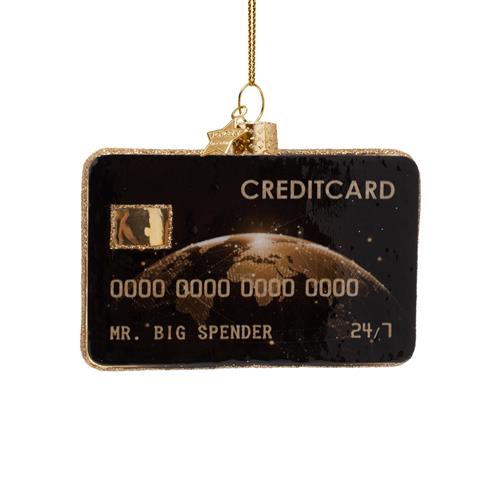 Kersthanger Creditcard Zwart H7cm